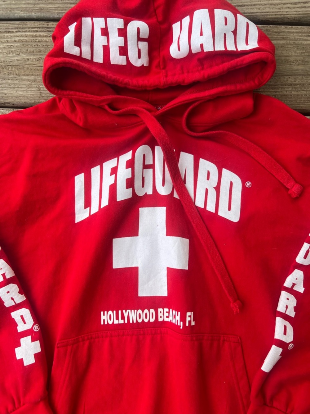 LIFEGUARD Hollywood Beach Red Hoodie